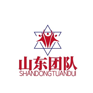 山东团队logo红色系简约