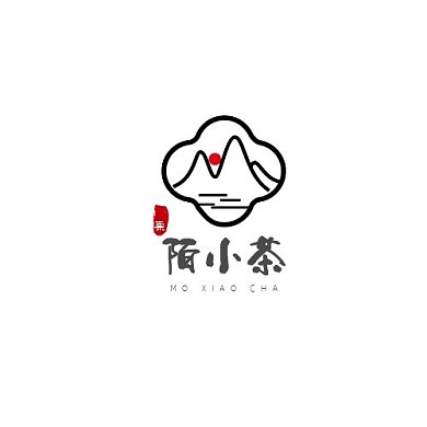 节日文字字母黑色古风陌小茶宣传logo