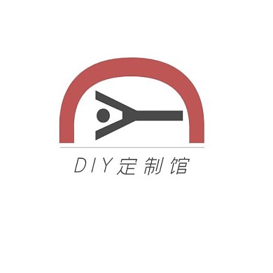 DIY字母红黑色创意定制馆平面logo