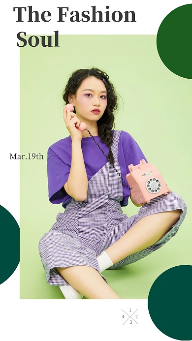ins风少女时尚简约大气清新手机拼图