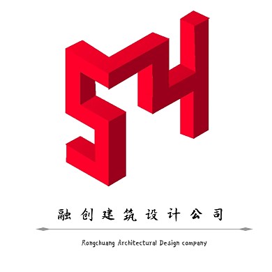 红色创意建筑设计公司logo