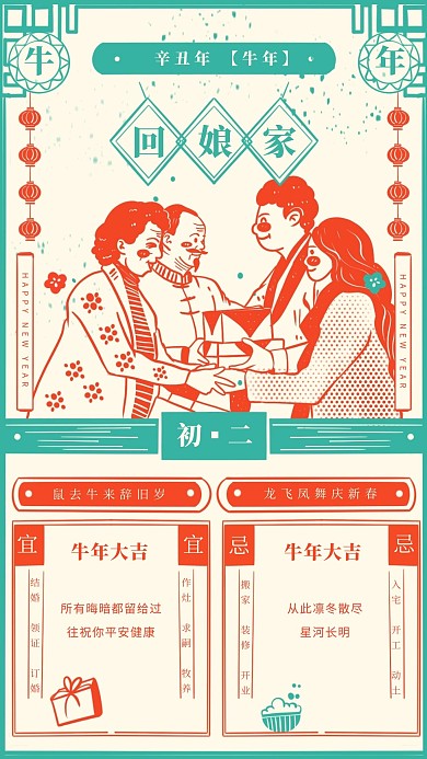 春节拜年系列回娘家手机海报