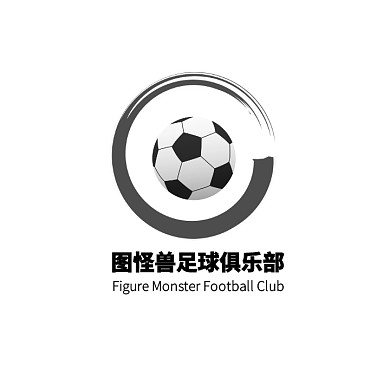 卡通简约足球俱乐部LOGO设计宣传海报