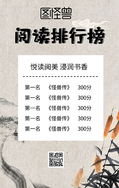 阅读排行榜海报