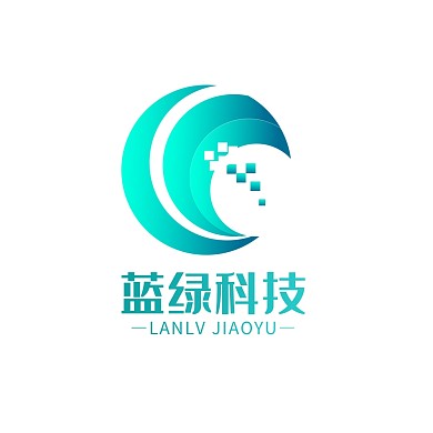 绿色蓝绿科技简约logo设计
