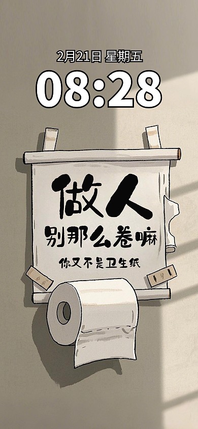 反对内卷恶搞手机壁纸
