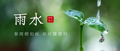 雨水二十四节气嫩叶摄影风公众号首图