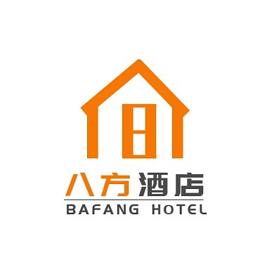 八方酒店LOGO简约宣传橙色
