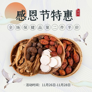 中国风感恩节药店促销活动主图直通车