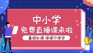 扁平风暑假课外辅导不停学课程封面