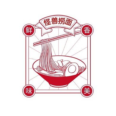 捞面美食LOGO
