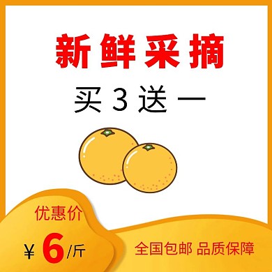 橙色大气优惠桔柚淘宝主图