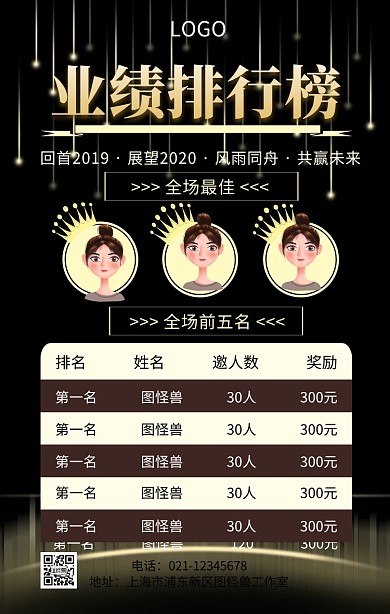 企业业绩排行榜手机营销海报