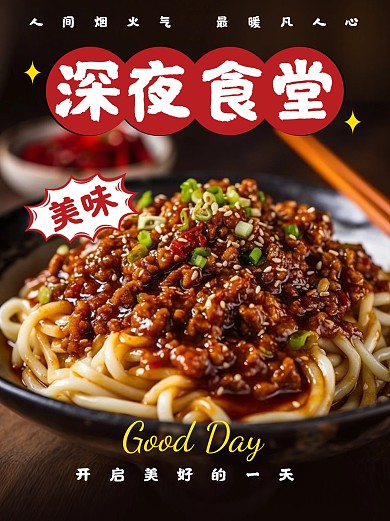 深夜食堂美食餐饮小红书配图