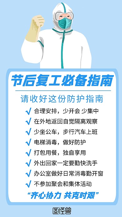 节后复工必备指南创意手机海报