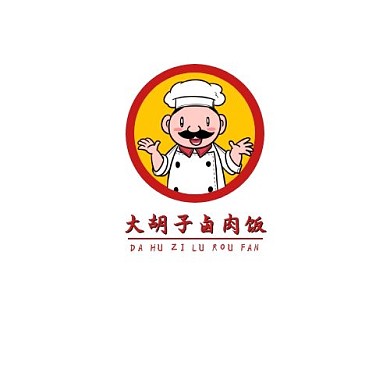 大胡子卤肉饭简约卡通LOGO在线设计