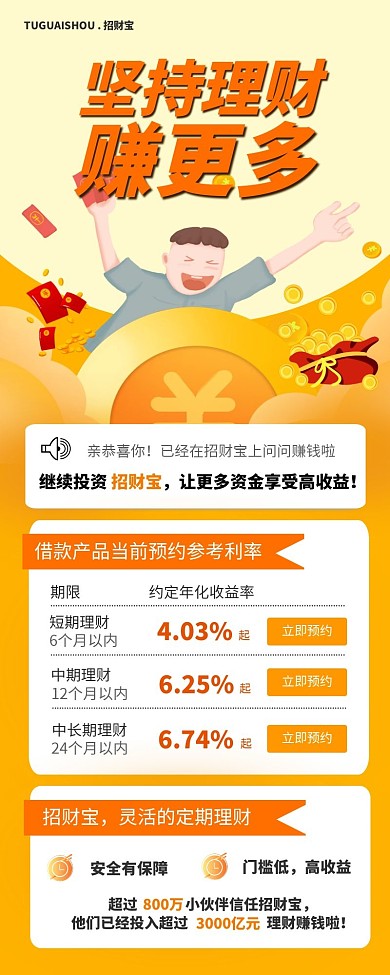 创意金融基金理财产品推荐长图