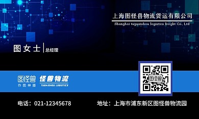物流公司名片（横）黑色科技大气风格