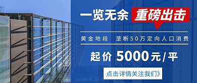 黄金地段新楼房登场公众号封面海报
