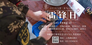 雷锋日横屏简约海报