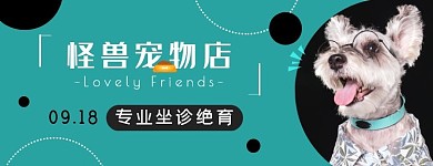 简约大气宠物绝育美团店招