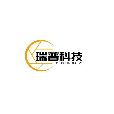 瑞普科技半月线条简约橙黑LOGO