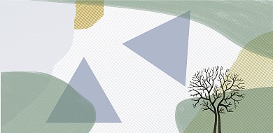 现代简约花草几何图案装饰画