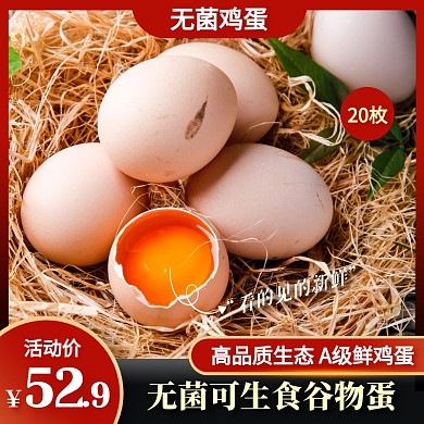 无菌鸡蛋可生食鸡蛋促销活动主图直通车
