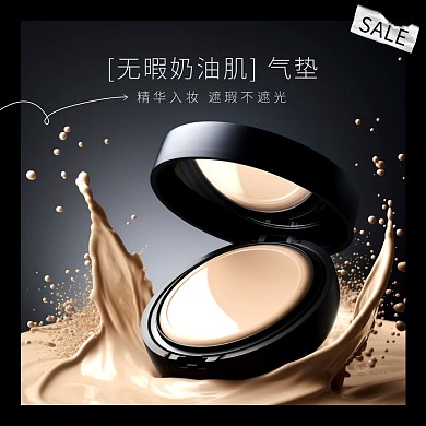 美妆彩妆粉底液产品营销效果模板