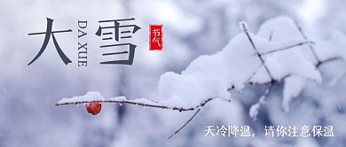大雪节气文艺简约公众号封面首图