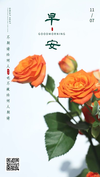 简约风摄影图早安11月7日鸡汤日签