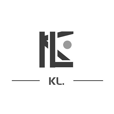 简约几何灰白眼睛KL字母LOGO