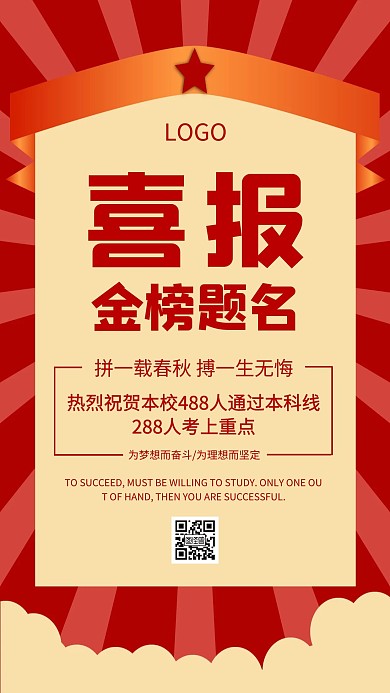 学校高考喜报捷报公示榜海报