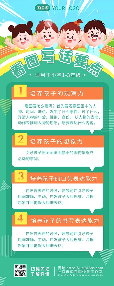 小学生低年级看图写话要点营销长图
