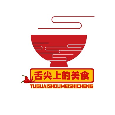 舌尖上的美食矢量logo宣传