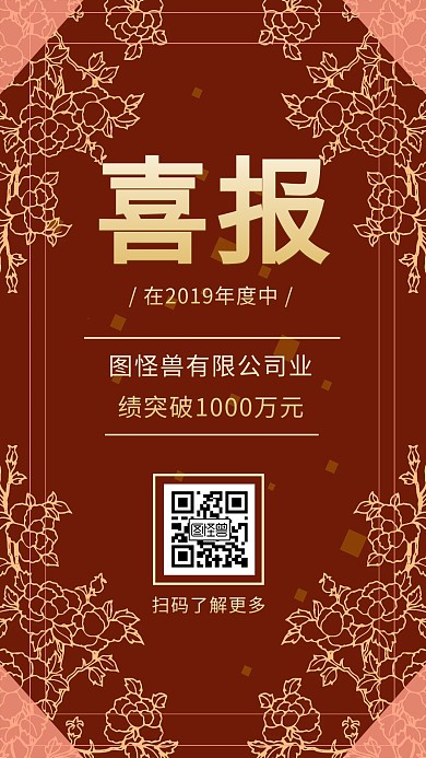 创意红色喜庆质感企业销售喜报海报