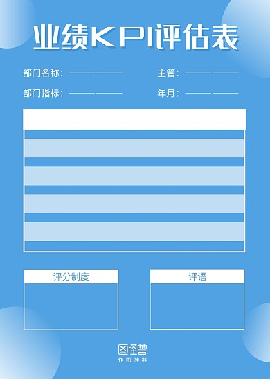 蓝白几何业绩KPI评估表