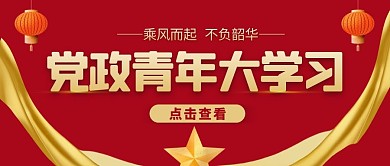 党政青年大学习红色党建大气爱国