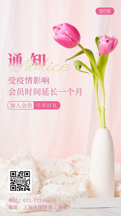 简约创意会员延长摄影图海报