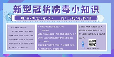 紫色简约风新冠状病毒小知识横版海报