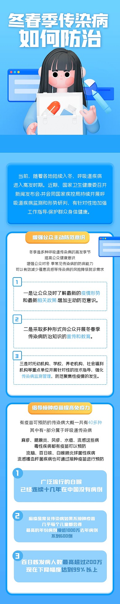 简约春季传染病预防文章长图