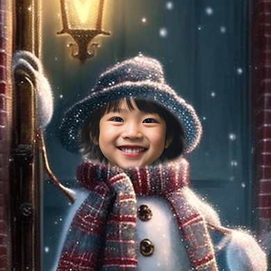 圣诞节雪人头像合成效果模板