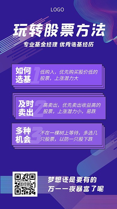 创意风玩转股票方法手机海报