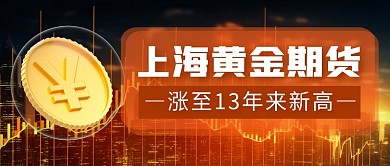 上海黄金期货简约彩色微信公众号封面首图