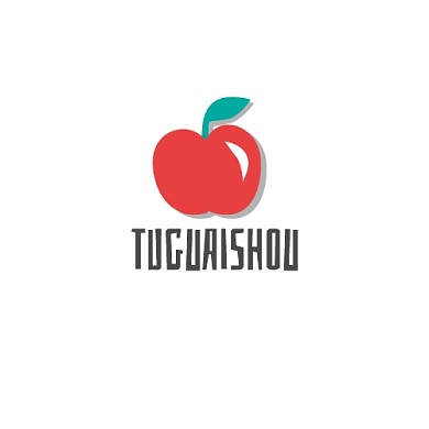 卡通简约苹果水果和叶子logo设计