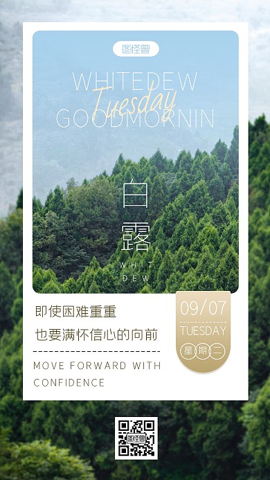 相册风白露节气森林摄影早安祝福日签