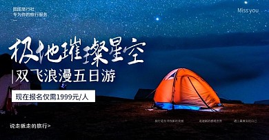 电商简约极地旅游出行促销海报