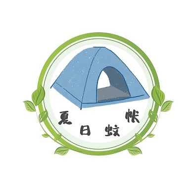 夏日蚊帐卡通手绘电商LOGO