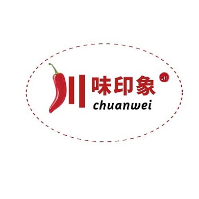 川味印象简约白色红色Logo	