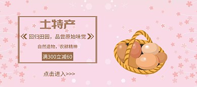 吃货节简约卡其色土特产淘宝banner